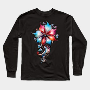 Flower with Hearts Long Sleeve T-Shirt